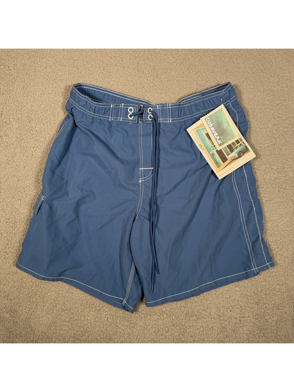 Cubavera Men's 7" Swim Trunks in Federal Blue NWT Bathing Suit Shorts
